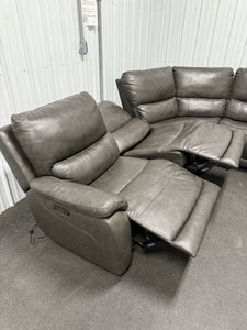 Wylder Leather Power Reclining Sectional with Power Headrests! (DEPARTMENT STORE RETURN - GREAT CONDITION - TWO CHAIRS HAVE RUB MARKS)