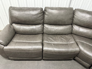 Wylder Leather Power Reclining Sectional with Power Headrests! (DEPARTMENT STORE RETURN - GREAT CONDITION - TWO CHAIRS HAVE RUB MARKS)