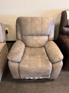 Barcalounger Fabric Power Glider Recliner with Power Headrest! (NEW - HAS A BLEMISH ACROSS THE BACK FROM SHIPPING, PHOTOS SHOWN)