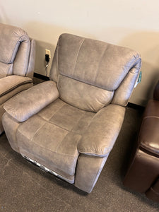 Barcalounger Fabric Power Glider Recliner with Power Headrest! (NEW - HAS A BLEMISH ACROSS THE BACK FROM SHIPPING, PHOTOS SHOWN)