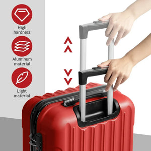 Zimtown 3 Piece Nested Spinner Suitcase Luggage Set With TSA Lock Red! (BRAND NEW)