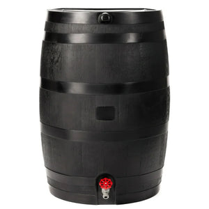RTS Home Accents Polyethylene 50 Gallon Flat Back Eco Rain Barrel, Black Color! (NEW)