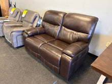 Fallon Leather Power Reclining Loveseat with Power Headrests! (New, minor scuff from shipping!)