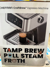 Chefman CraftBrew Espresso Machine w/ Steam Wand and Touch Controls – Stainless Steel! (NEW)