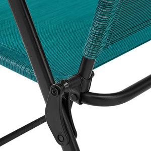 Mainstays Greyson Square Set of 2 Outdoor Patio Steel Sling Folding Chair, Teal!