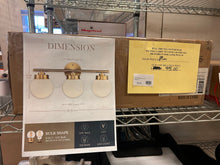 LMS Gold Bathroom Light Fixtures, 3 Light Globe Bathroom Vanity Lights with White Glass Shade, LMS-098**New in box**