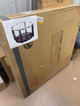 Benton 35 in. Espresso/Clear Round Glass Top Coffee Table with Casters! (NEW IN BOX)