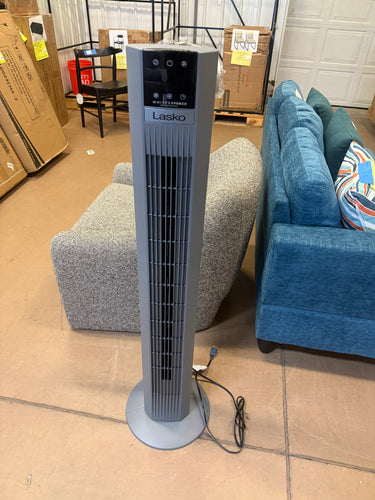 Lasko Xtra Air 48 in. 12-Speed Smart Tower Fan in Gray w/ DC Motor, Works w/ Alexa, Google, Whisper Quiet, Remote, 12 in. Dia!! NEW AND ASSEMBLED!!