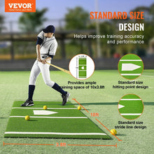 VEVOR Baseball Softball Hitting Batting Mat, 10' x 3.8' Indoor/Outdoor Softball Mat, Lined & Foam Backing Anti-Slip Anti-Fade Softball Training Aid, Portable Practice Mat with Tightening Rope, Green! (NEW IN BOX)