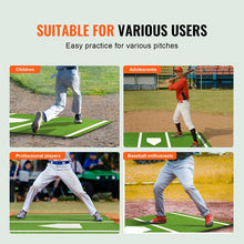 VEVOR Baseball Softball Hitting Batting Mat, 10' x 3.8' Indoor/Outdoor Softball Mat, Lined & Foam Backing Anti-Slip Anti-Fade Softball Training Aid, Portable Practice Mat with Tightening Rope, Green! (NEW IN BOX)