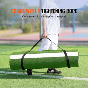 VEVOR Baseball Softball Hitting Batting Mat, 10' x 3.8' Indoor/Outdoor Softball Mat, Lined & Foam Backing Anti-Slip Anti-Fade Softball Training Aid, Portable Practice Mat with Tightening Rope, Green! (NEW IN BOX)