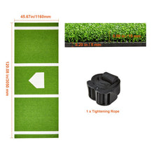VEVOR Baseball Softball Hitting Batting Mat, 10' x 3.8' Indoor/Outdoor Softball Mat, Lined & Foam Backing Anti-Slip Anti-Fade Softball Training Aid, Portable Practice Mat with Tightening Rope, Green! (NEW IN BOX)