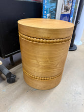 Calmont Modern Rustic 15.75 in. Natural Round Cylindrical MDF Wood Side Table End Table with Beaded Trim! (NEW)
