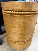 Calmont Modern Rustic 15.75 in. Natural Round Cylindrical MDF Wood Side Table End Table with Beaded Trim! (NEW)