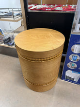 Calmont Modern Rustic 15.75 in. Natural Round Cylindrical MDF Wood Side Table End Table with Beaded Trim! (NEW)
