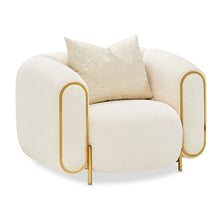 Sassani Accent Chair - Crepe/Gold! (NEW - WRAPPED IN FACTORY PLASTICS)