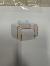 Sassani Accent Chair - Crepe/Gold! (NEW - WRAPPED IN FACTORY PLASTICS)