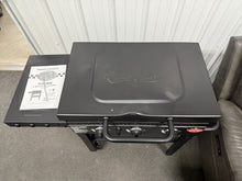 Char-Griller Flat Iron 3-Burner Outdoor Griddle Gas Grill with Lid in Black!! NEW AND ASSEMBLED (HOOD IS DENTED FROM SHIPPING)!!