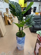 Artificial Tree In Modern Planter, Fake Monstera Silk Tree Home Decoration (Plant Pot Plus Tree, 60”High)! (NEW)