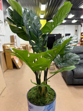 Artificial Tree In Modern Planter, Fake Monstera Silk Tree Home Decoration (Plant Pot Plus Tree, 60”High)! (NEW)