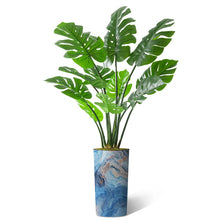 Artificial Tree In Modern Planter, Fake Monstera Silk Tree Home Decoration (Plant Pot Plus Tree, 60”High)! (NEW)