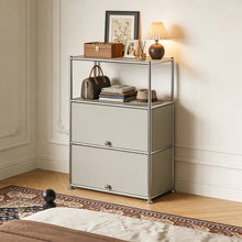 2 - Door Accent Cabinet with Adjustable Shelves, Beige