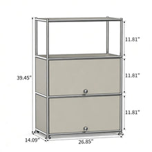 2 - Door Accent Cabinet with Adjustable Shelves, Beige