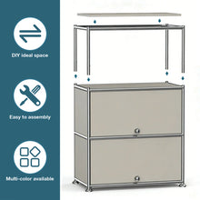 2 - Door Accent Cabinet with Adjustable Shelves, Beige
