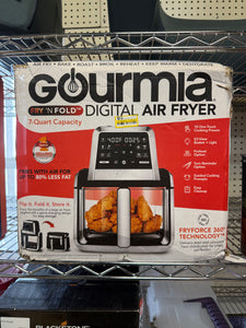 Gourmia 7-Qt. Fry ‘N Fold Digital Air Fryer with 10 Presets & Guided Cooking - Black: Stainless Steel, 1500W, Dishwasher-Safe!! NEW IN BOX!!