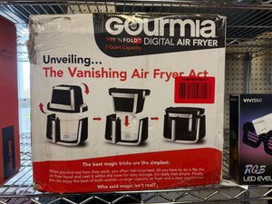 Gourmia 7-Qt. Fry ‘N Fold Digital Air Fryer with 10 Presets & Guided Cooking - Black: Stainless Steel, 1500W, Dishwasher-Safe!! NEW IN BOX!!
