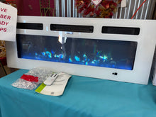 36-Inch Wall Mounted Electric Fireplace - Color LED Flame and 3 Media Backgrounds with Adjustable Brightness and Remote