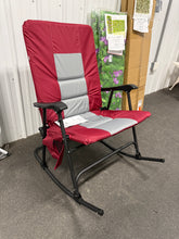 Red Foldable Rocking Padded Portable Camping Chair with Backrest and Armrest! (NEW)