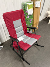Red Foldable Rocking Padded Portable Camping Chair with Backrest and Armrest! (NEW)