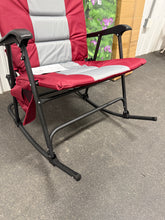 Red Foldable Rocking Padded Portable Camping Chair with Backrest and Armrest! (NEW)
