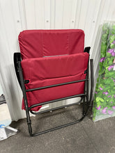 Red Foldable Rocking Padded Portable Camping Chair with Backrest and Armrest! (NEW)