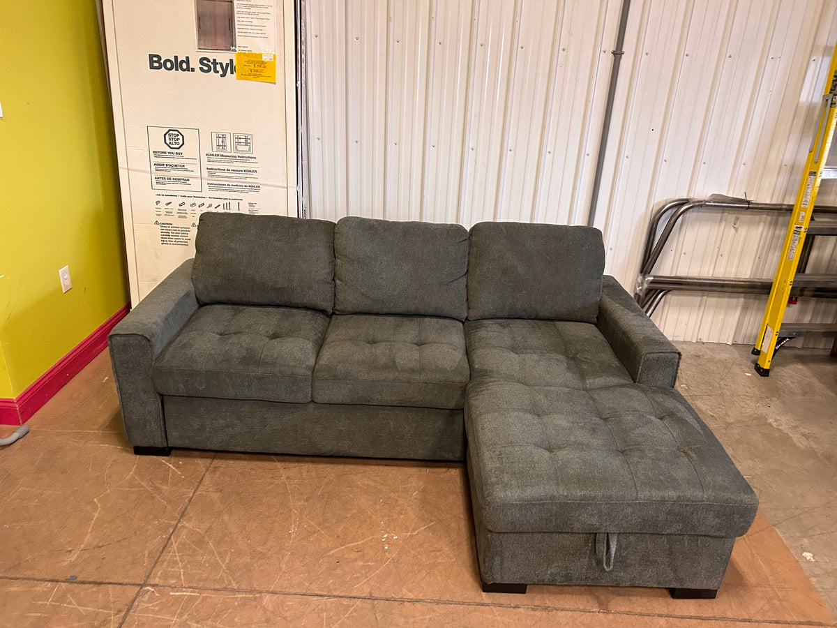 Kendale Sleeper Sofa with Storage Chaise! (NEW OUT OF BOX) Big Catch