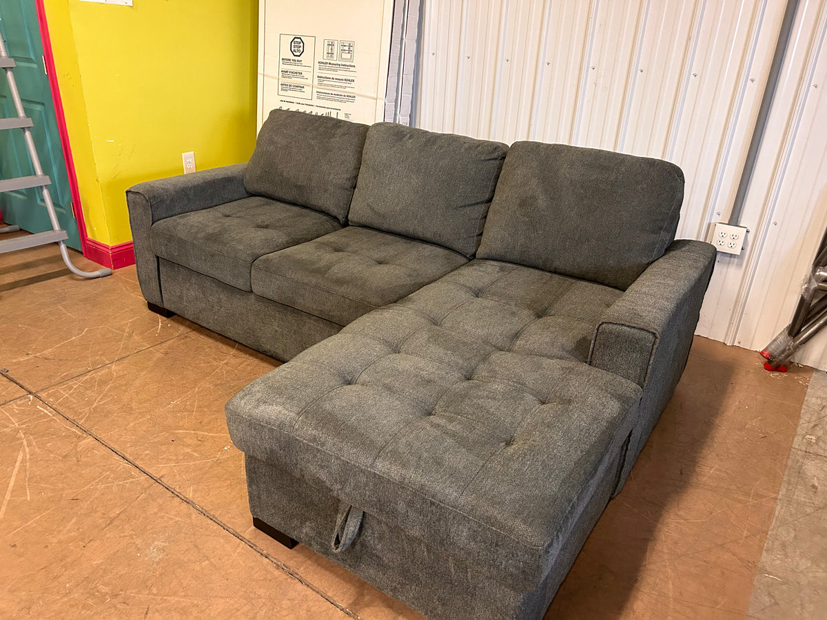Kendale Sleeper Sofa with Storage Chaise! (NEW OUT OF BOX) Big Catch