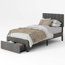 Lashawnda Modern Style Fabric Upholstered Bed Twin Size Platform Bed With Storage Drawer- WE DO NOT SHIP!!