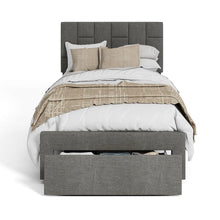 Lashawnda Modern Style Fabric Upholstered Bed Twin Size Platform Bed With Storage Drawer- WE DO NOT SHIP!!