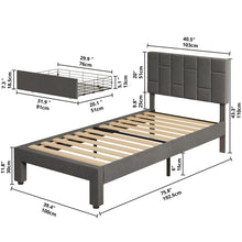 Lashawnda Modern Style Fabric Upholstered Bed Twin Size Platform Bed With Storage Drawer- WE DO NOT SHIP!!