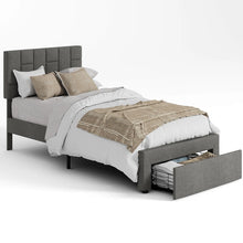 Lashawnda Modern Style Fabric Upholstered Bed Twin Size Platform Bed With Storage Drawer- WE DO NOT SHIP!!
