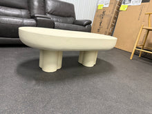 Caspian 25.8 in. in White Oval Wood Concrete Coffee Table! (NEW & ASSEMBLED)