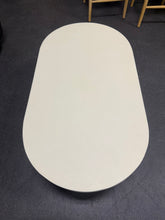 Caspian 25.8 in. in White Oval Wood Concrete Coffee Table! (NEW & ASSEMBLED)