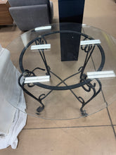 Wrought Iron & Glass 45” Round Outdoor Dining Table! (USED)