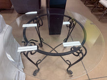 Wrought Iron & Glass 45” Round Outdoor Dining Table! (USED)