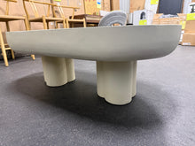Caspian 25.8 in. in White Oval Wood Concrete Coffee Table! (NEW & ASSEMBLED)