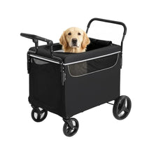 2-in-1 Dog Stroller Wagon with Ramp, Foldable All-Terrain Pet Cart with Push/Pull Handle & Brake for Medium to Large Dogs, Outdoor Use! (NEW IN BOX)