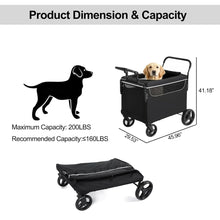 2-in-1 Dog Stroller Wagon with Ramp, Foldable All-Terrain Pet Cart with Push/Pull Handle & Brake for Medium to Large Dogs, Outdoor Use! (NEW IN BOX)