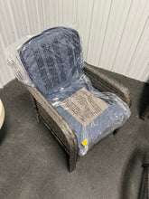 Denali Gray 4-Piece 4-Seat Wicker Modern Outdoor Patio Conversation Sofa Seating Set with Denim Blue Cushions! (NEW & ASSEMBLED)