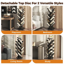Tree Bookshelf, 360° Rotating Bookcase with Wheels, Freestanding Storage Organizer for Home Office and Living Room, Black! (NEW IN BOX)